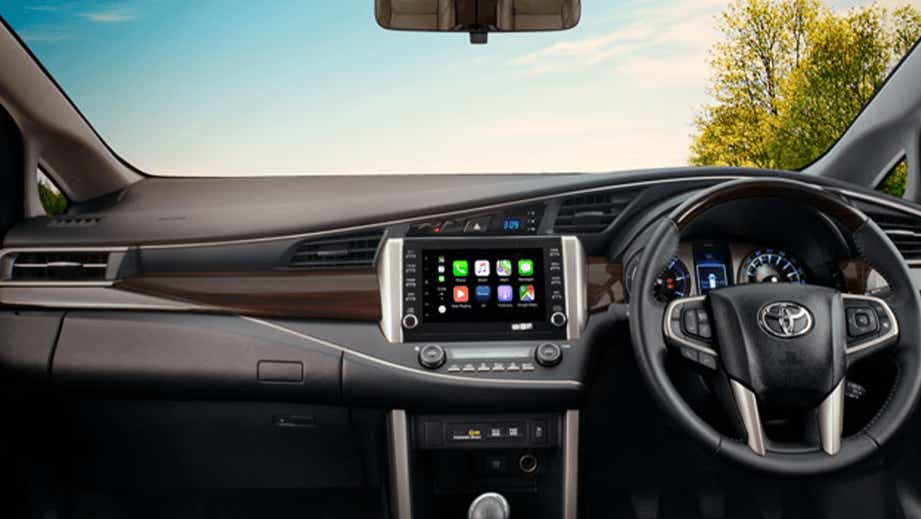 dashboard and steering wheel of a Toyota Innova Crysta
