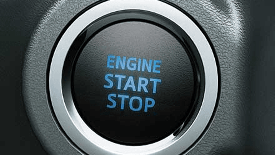 engine start stop button of a Toyota Innova Crysta