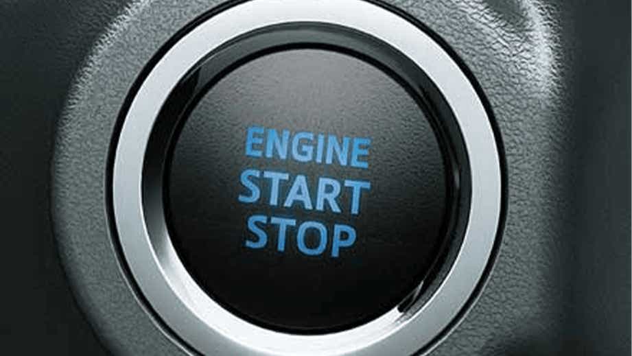engine start stop button of a Toyota Innova Crysta