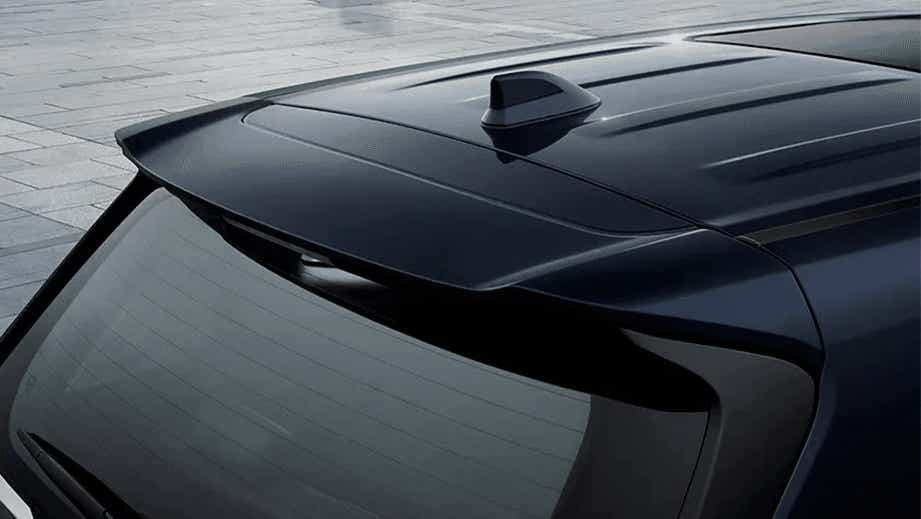 rear roof spoiler view of a Toyota Innova Hycross