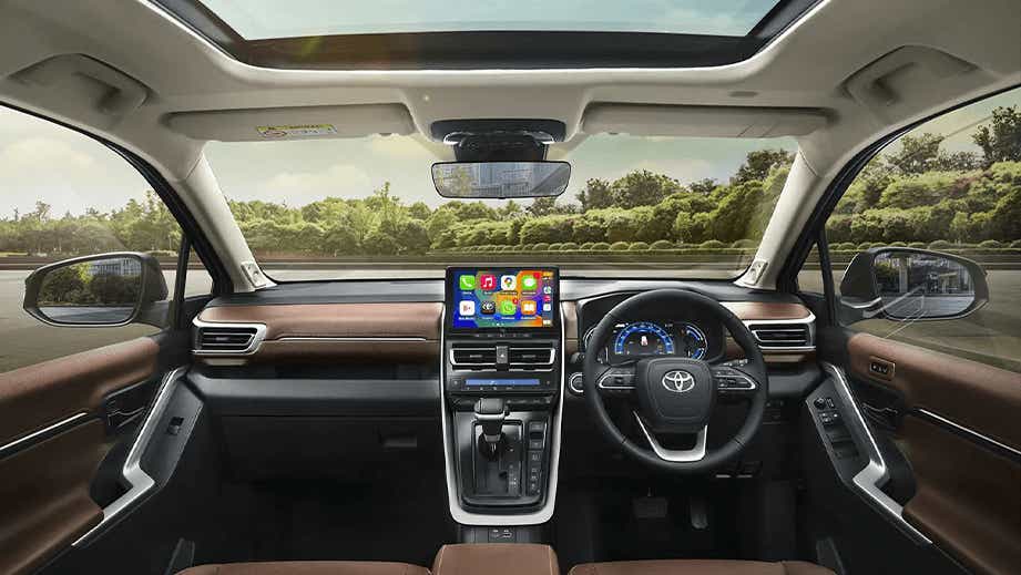 Interior dashboard view of a Toyota Innova Hycross
