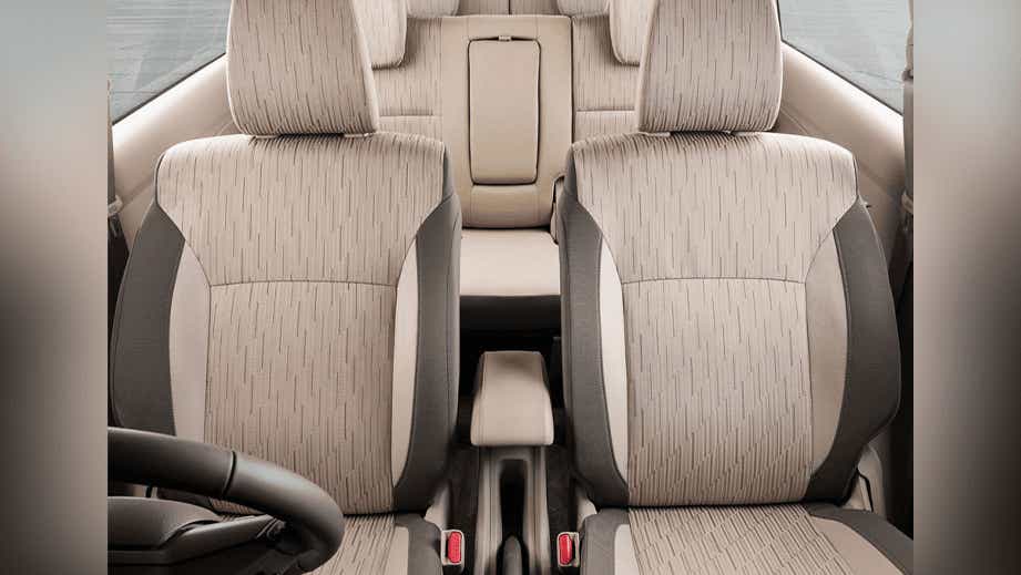 front seat and interior view of a Toyota Rumion