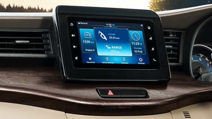 infotainment system display of a Toyota Rumion