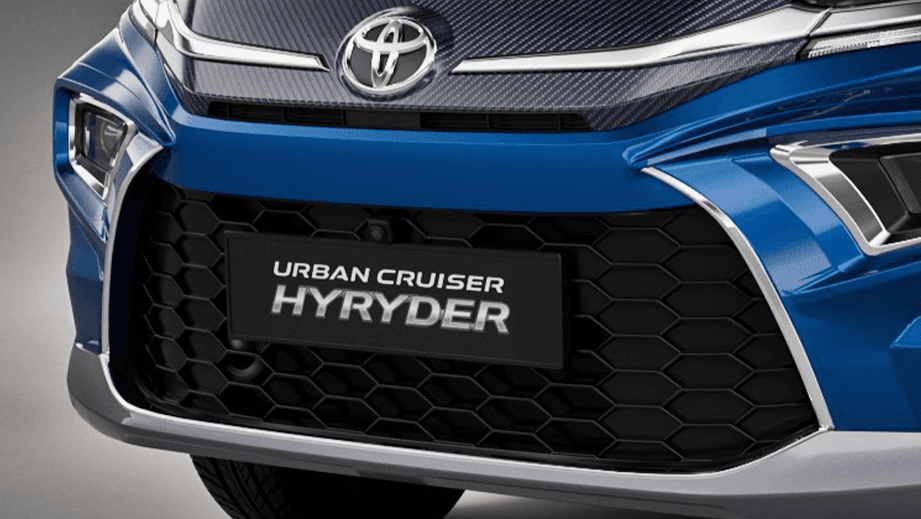 front grille close-up of a Toyota Urban Cruiser Hyryder