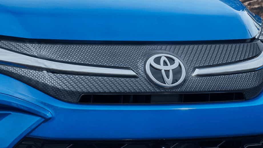front grille close-up of a Toyota Urban Cruiser Hyryder