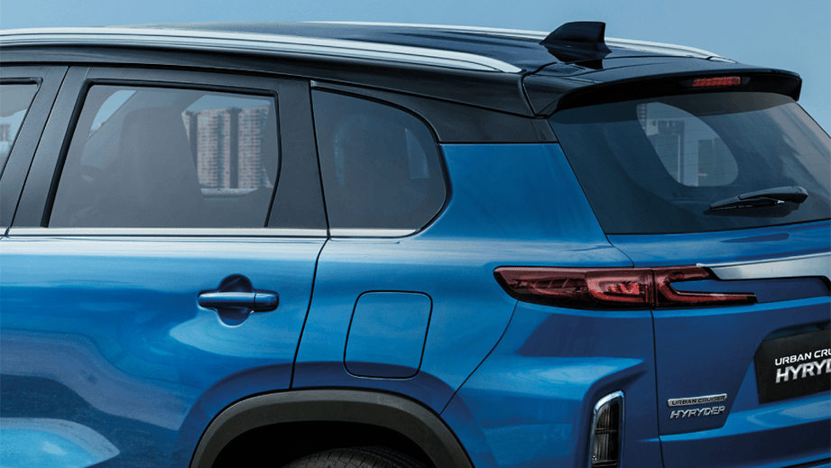 rear three-quarter of a Toyota Urban Cruiser Hyryder