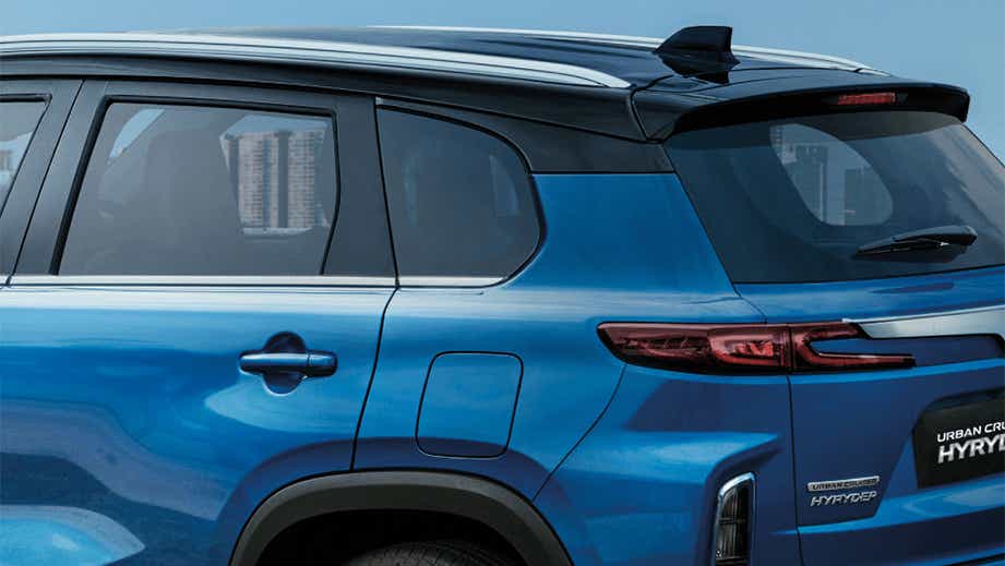 rear three-quarter of a Toyota Urban Cruiser Hyryder