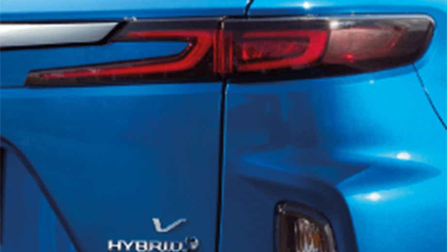 Rear taillight close-up of a Toyota Urban Cruiser Hyryder