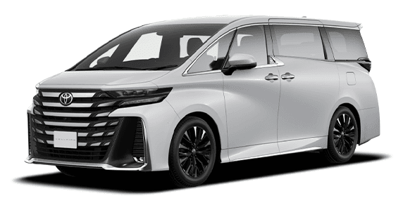 front three-quarter view of a Toyota Vellfire
