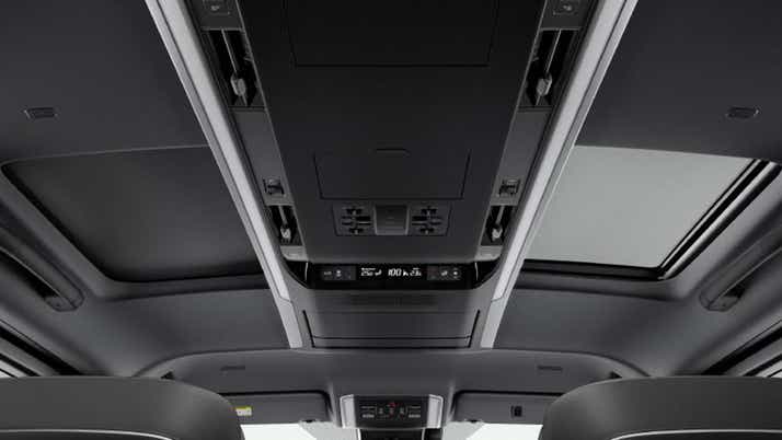 Sunroof and ceiling controls view of a Toyota Vellfire