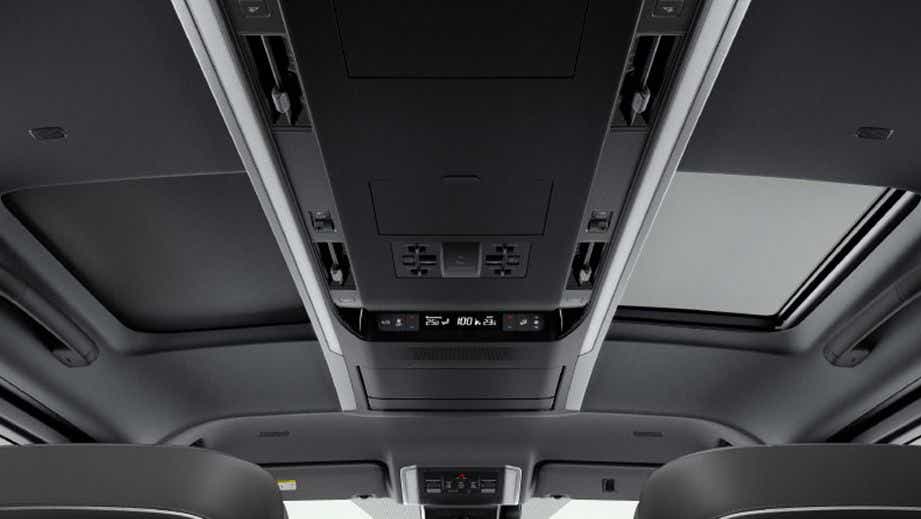 Sunroof and ceiling controls view of a Toyota Vellfire