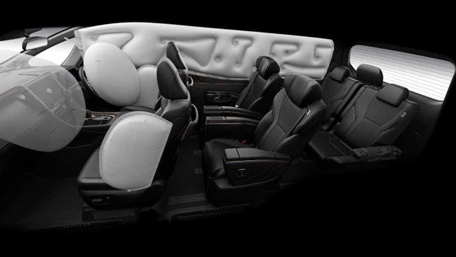 interior cabin view with airbags of a Toyota Vellfire