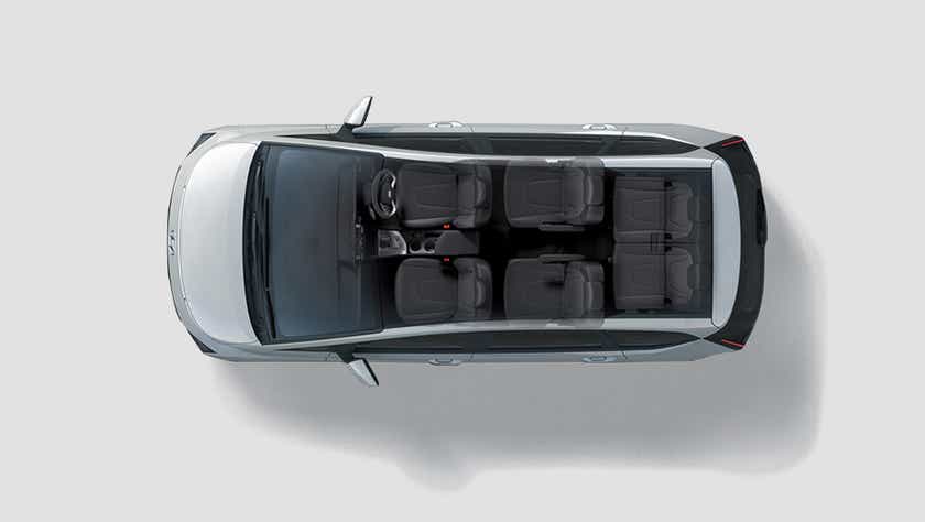 top view of a Hyundai Stargazer interior showing seating layout