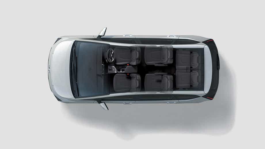 top view of a Hyundai Stargazer interior showing seating layout