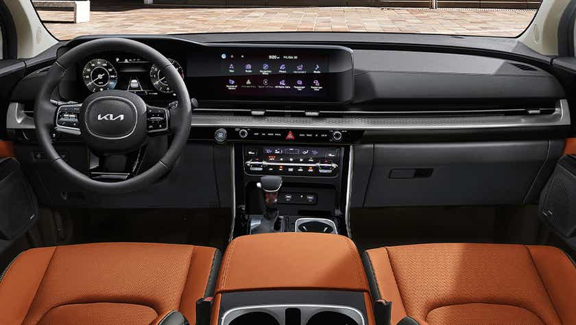 interior dashboard of a Kia Carnival