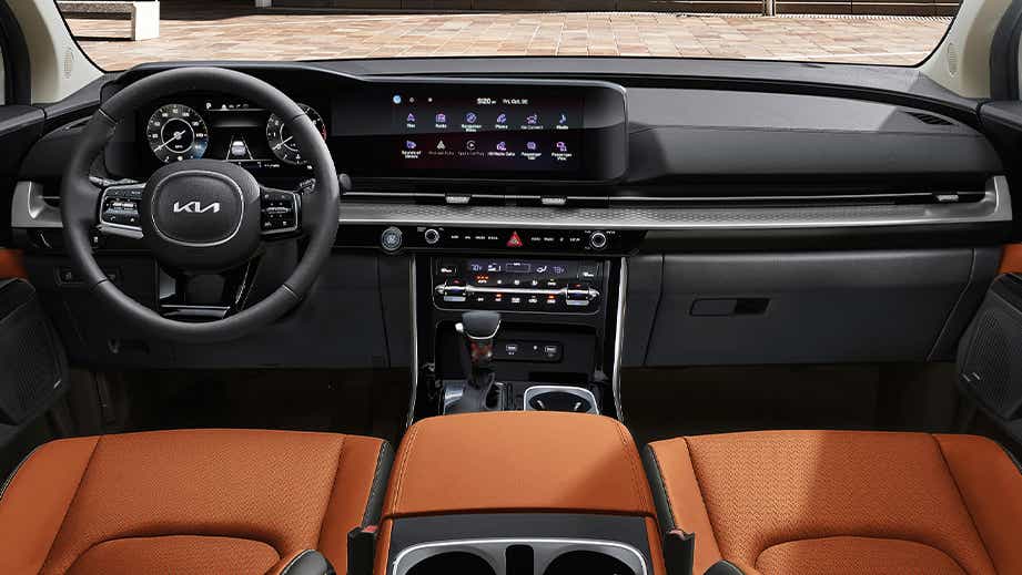 interior dashboard of a Kia Carnival