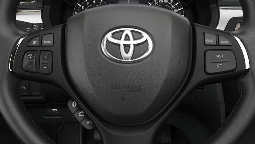 Steering wheel of a Toyota Belta