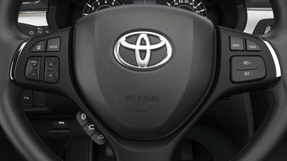 Steering wheel of a Toyota Belta