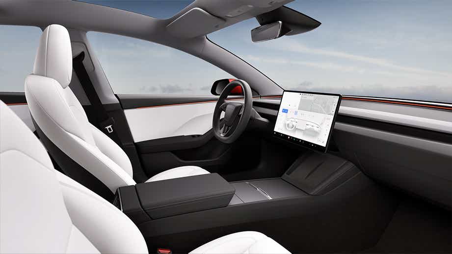 interior dashboard of a Black Tesla Model 3