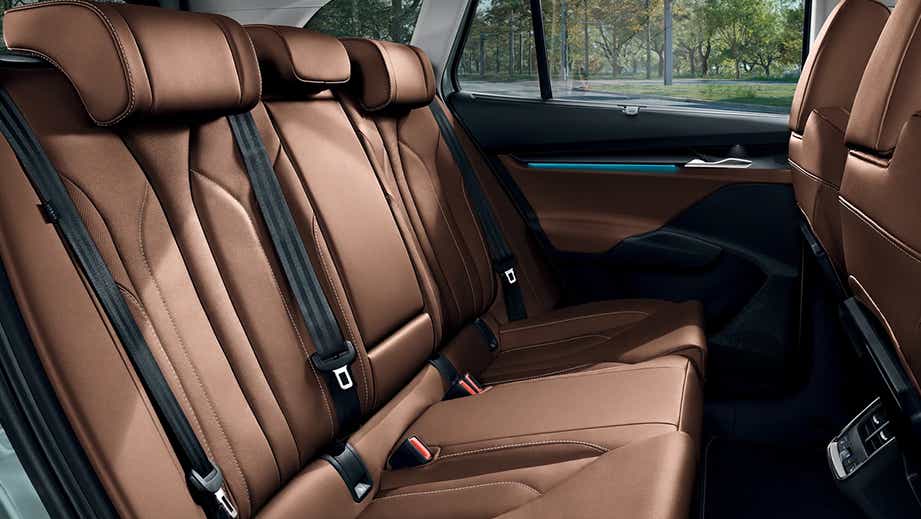 Rear seat interior of a Skoda Enyaq