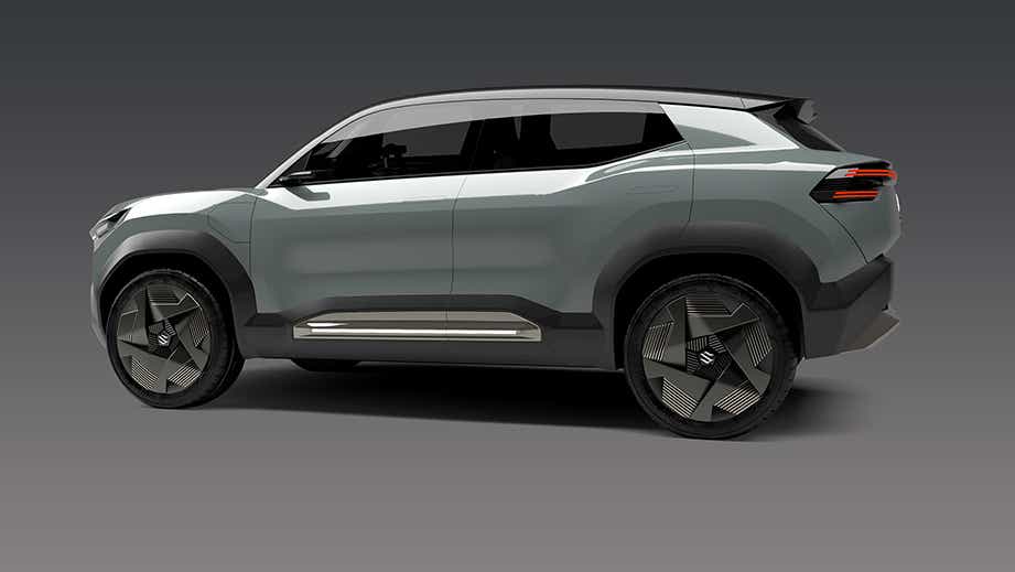 side view of a Maruti Suzuki e Vitara