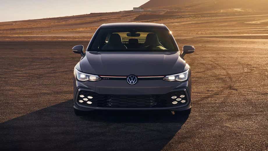 Front view of a Volkswagen Golf GTi