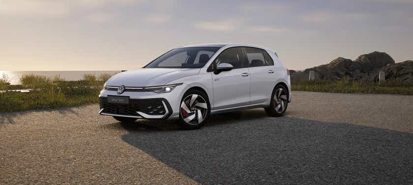 front three-quarter view of a Golf GTi