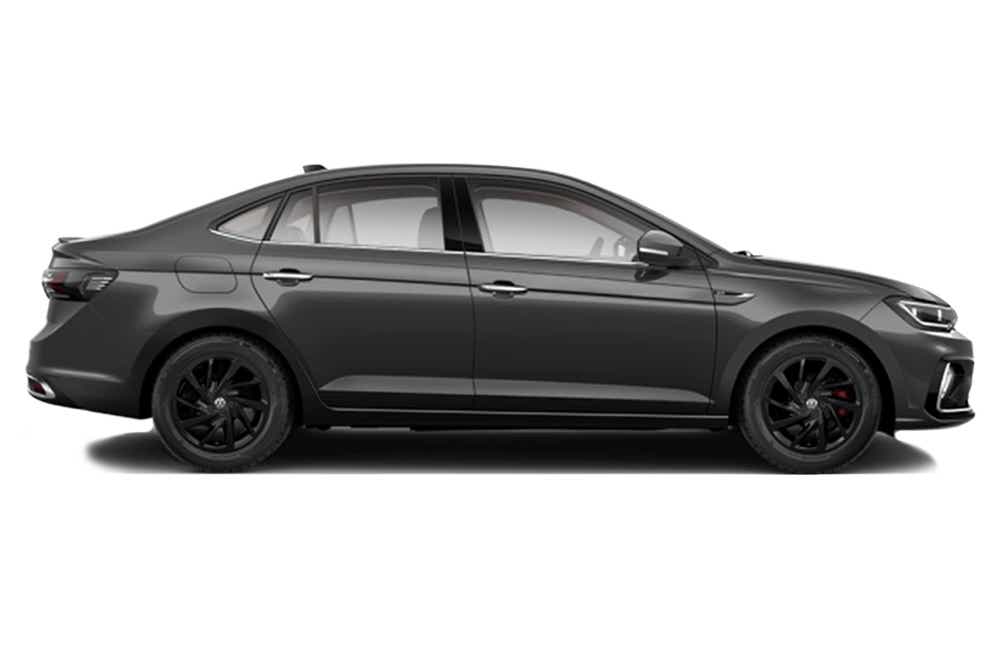 side view of a Carbon Steel Grey Volkswagen Virtus