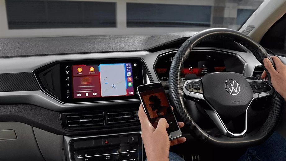 Interior dashboard of a Volkswagen Taigun
