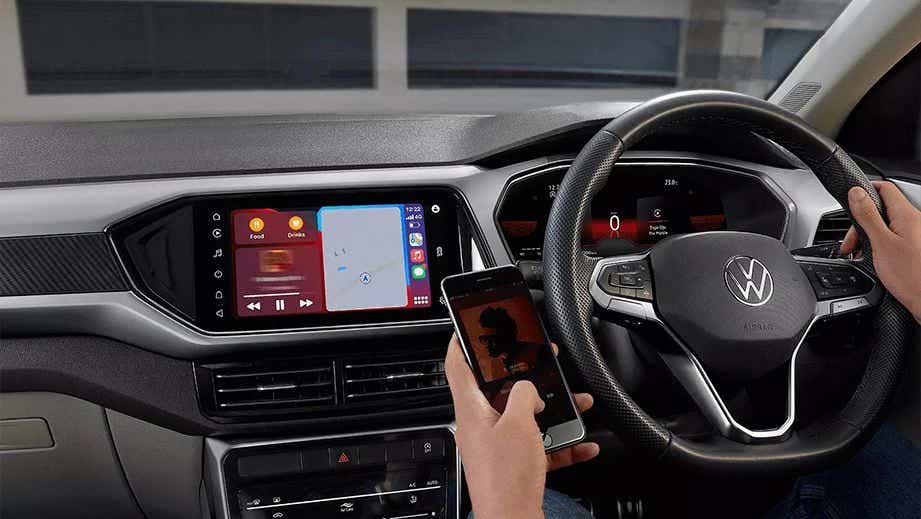 Interior dashboard of a Volkswagen Taigun