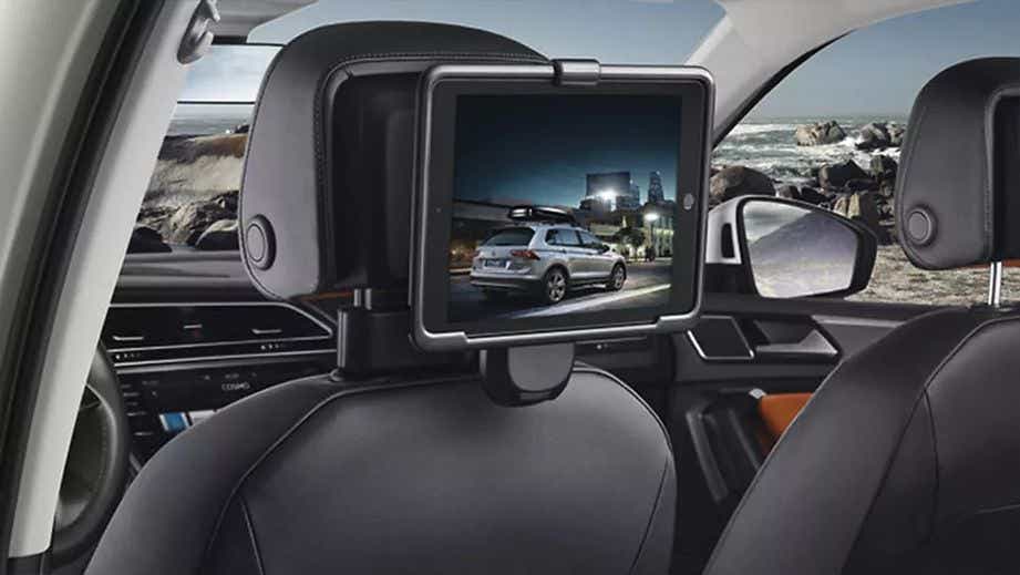 Rear seat entertainment view of a Volkswagen Tiguan 2021-2024 interior
