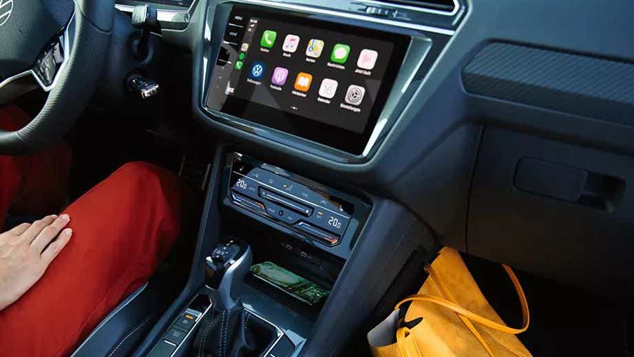 Interior dashboard of a Volkswagen Tiguan 2021-2024