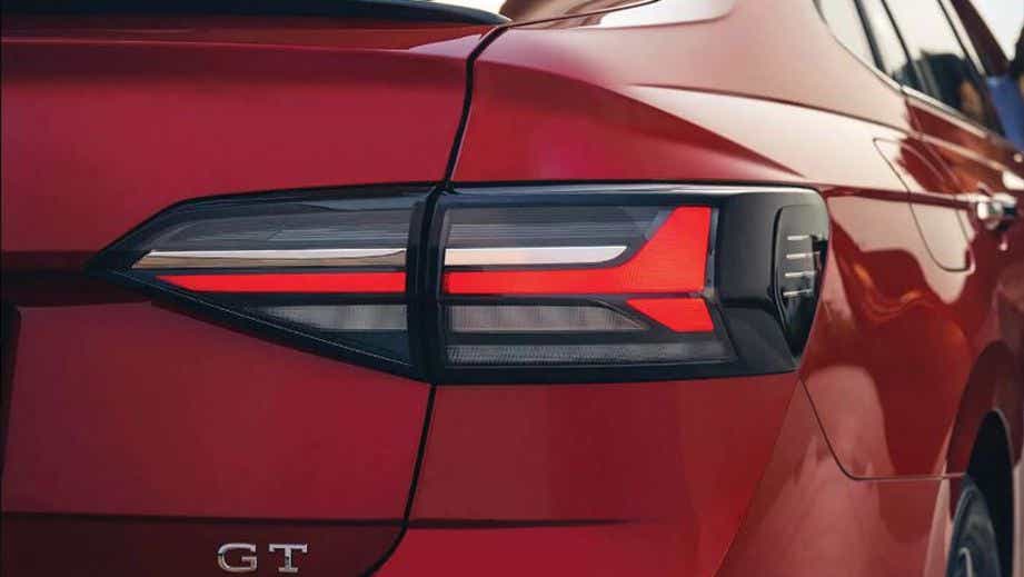 rear tail light close-up of a Volkswagen Virtus GT