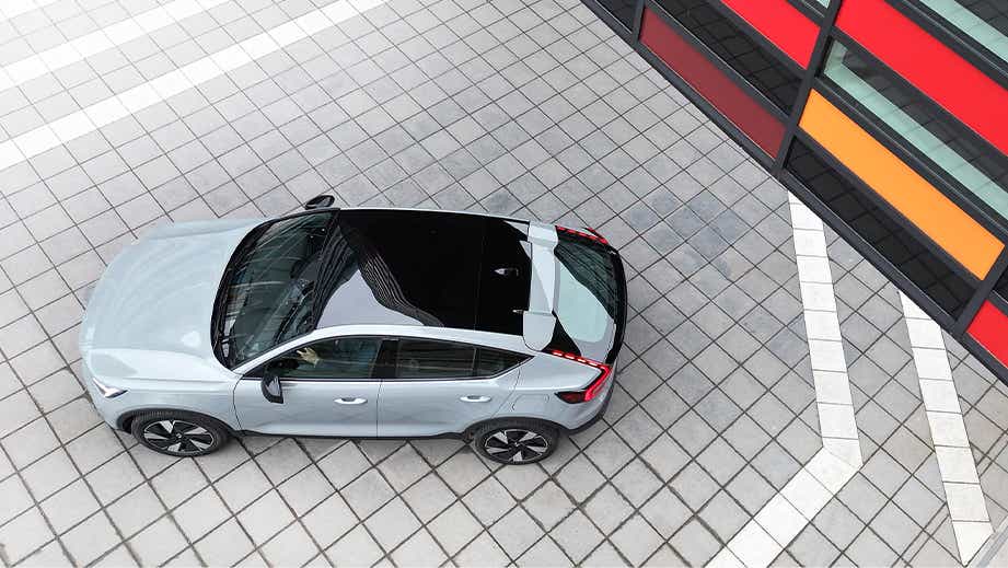 top-down view of a Volvo C40 Recharge