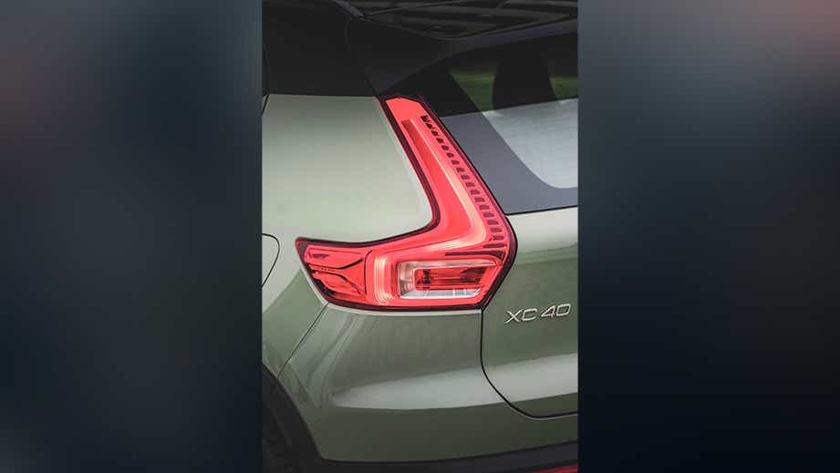 Rear taillight close-up of a Volvo XC40 Recharge