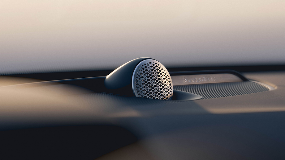 Close-up of interior speaker grille in a Volvo XC90