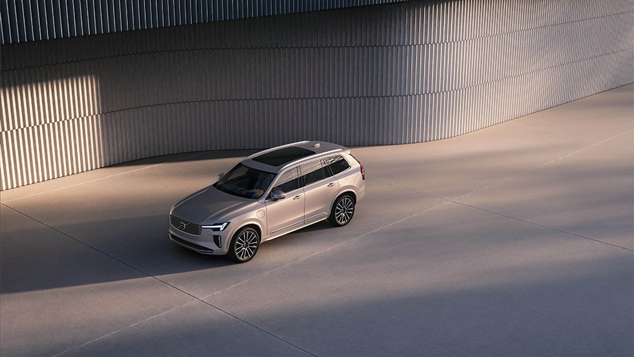High-angle view of a Volvo XC90 parked outdoors
