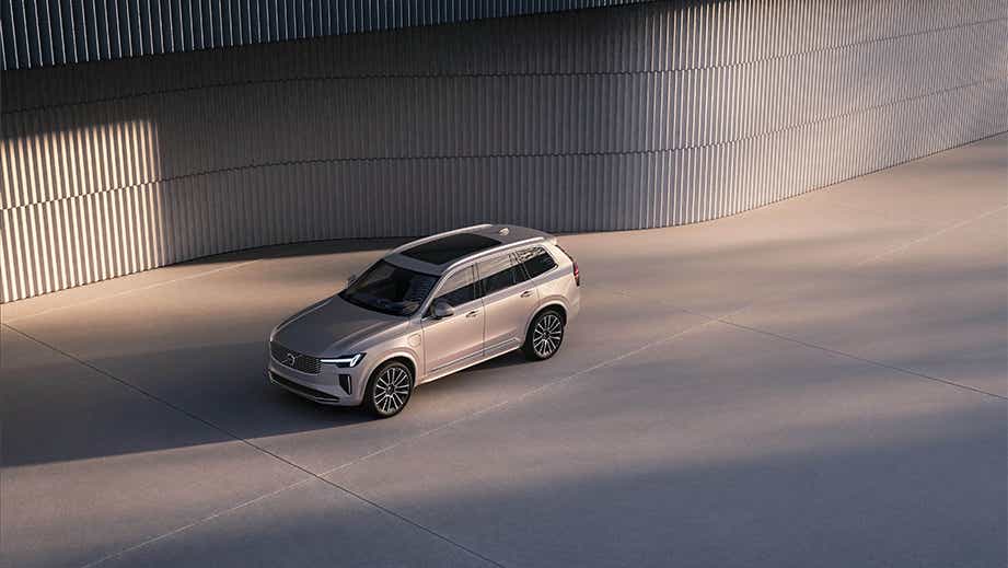 High-angle view of a Volvo XC90 parked outdoors