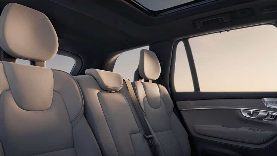 Rear seat and interior view of a Volvo XC90