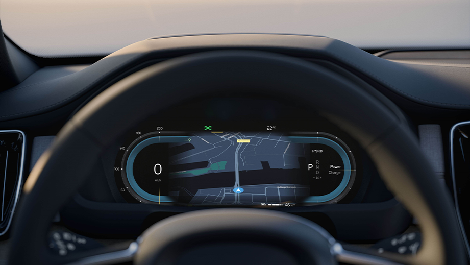 Instrument cluster close-up of a Volvo XC90