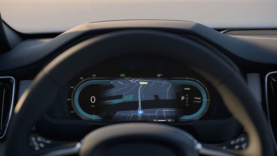 Instrument cluster close-up of a Volvo XC90