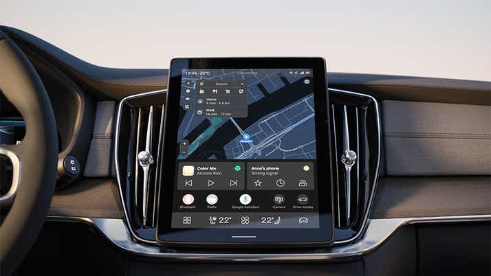 Interior dashboard touchscreen of a Volvo XC90