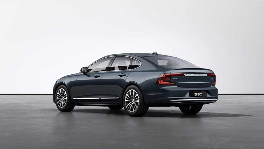 rear three-quarter of a Volvo S90