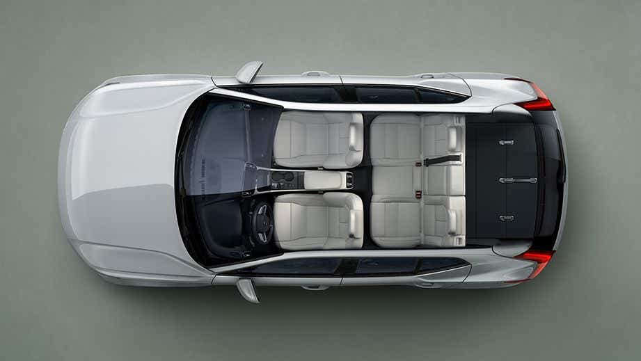 top view interior and seating layout of a Volvo XC40