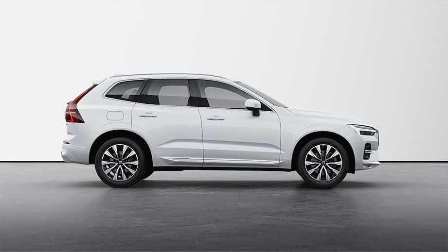 side view of a Crystal White Volvo XC60