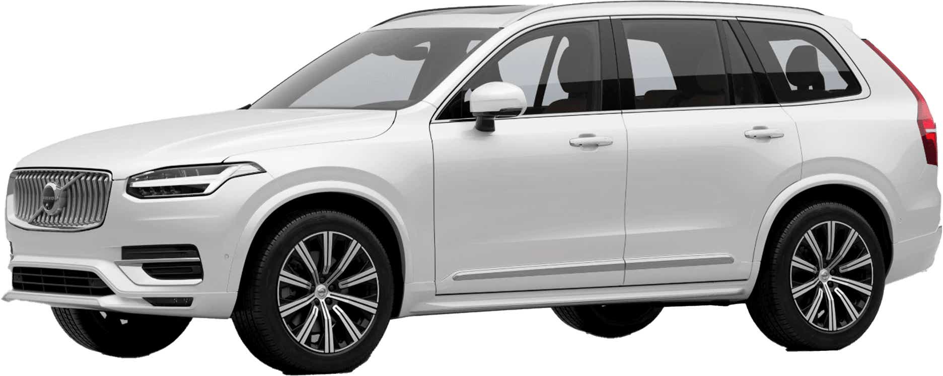 front three-quarter view of a Crystal White Volvo XC90 2022-2024