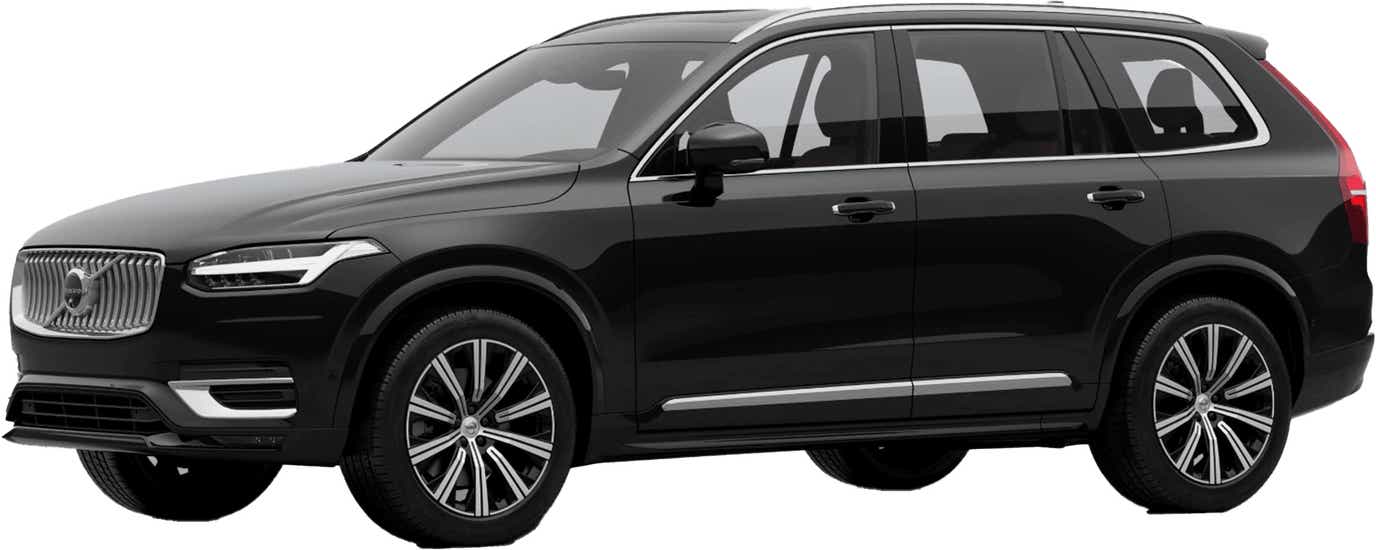 front three-quarter view of a Onyx Black Volvo XC90 2022-2024