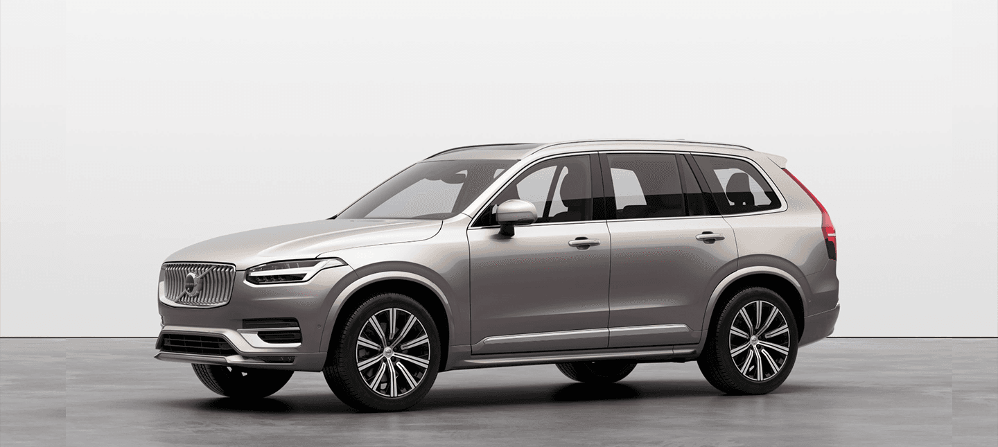 front three-quarter view of a Platinum Grey Volvo XC90 2022-2024