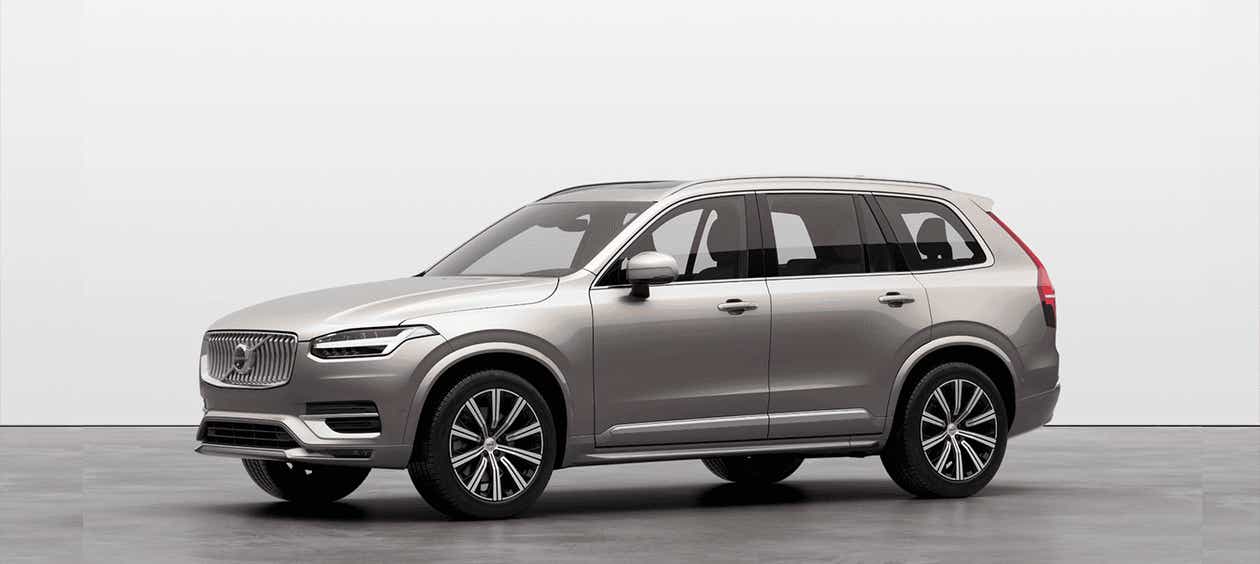front three-quarter view of a Platinum Grey Volvo XC90 2022-2024