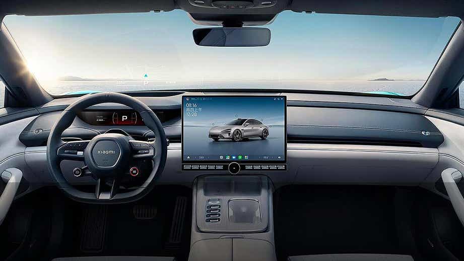 interior dashboard of a Xiaomi SU7